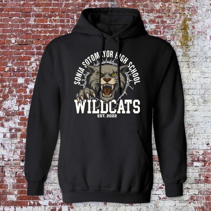soto wildcats logo 3d - v2-18500- black-front